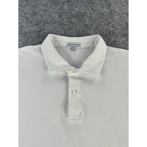 Peter Millar Crown Pique Polo Shirt Mens XXL Solid White No Logos Golf Casual